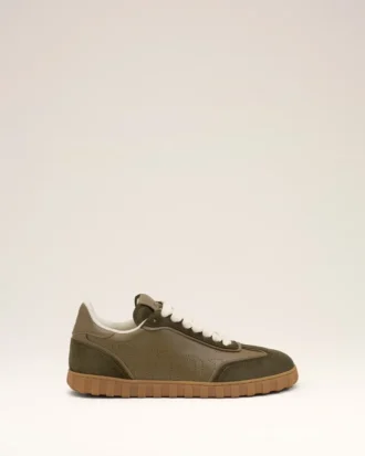 Adidași din piele de vacă verde
