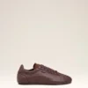 Adidași joși din piele netedă de culoare burgund