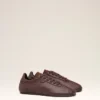 Adidași joși din piele netedă de culoare burgund