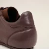 Adidași joși din piele netedă de culoare burgund