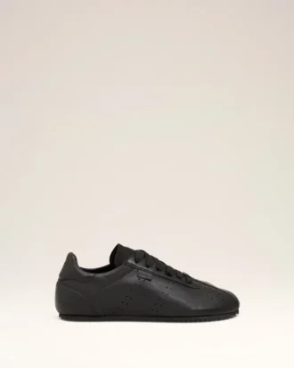 Adidași moi din piele de vacă neagră