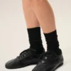 Adidași moi din piele de vacă neagră