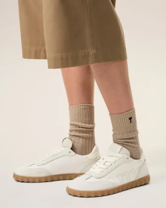 Adidași Step din piele de vacă albă