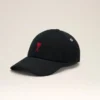 Ami de Coeur Cap din bumbac negru cu broderie