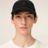 Ami de Coeur Cap din bumbac negru cu broderie