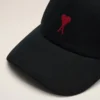Ami de Coeur Cap din bumbac negru cu broderie