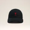 Ami de Coeur Cap din bumbac negru cu broderie