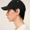 Ami de Coeur Cap din bumbac negru cu broderie