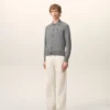 Ami de Coeur Cardigan cu guler de cămașă din lână gri Ami de Coeur Cardigan cu guler de cămașă din lână gri
