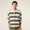 Ami de Coeur Cardigan din bumbac alb și maro
