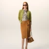 Ami de Coeur Cardigan verde din lână, cu guler rotund