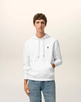 Ami de Coeur Hoodie din bumbac alb