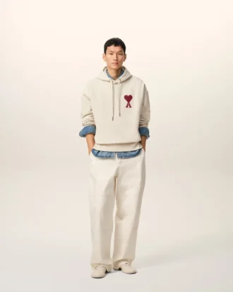 Ami de Coeur Hoodie din bumbac alb