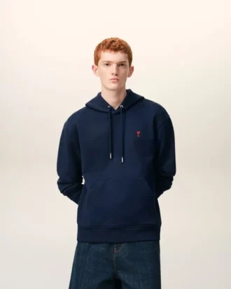 Ami de Coeur Hoodie din bumbac albastru și roșu