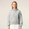 Ami de Coeur Hoodie din bumbac gri cu imprimeu în relief Ami de Coeur Hoodie din bumbac gri cu imprimeu în relief