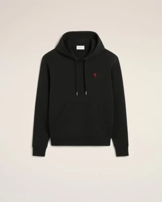 Ami de Coeur Hoodie negru din bumbac