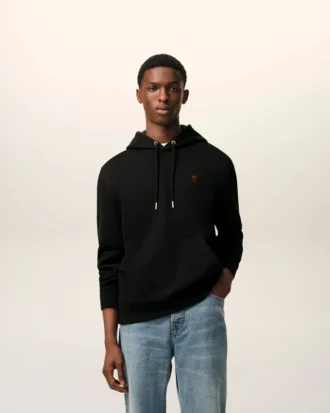 Ami de Coeur Hoodie negru din bumbac