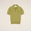Ami de Coeur Polo cu mâneci scurte din lână verde