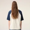 Ami de Coeur T-Shirt din bumbac alb și albastru cu patch-uri tricotate Ami de Coeur T-Shirt din bumbac alb și albastru cu patch-uri tricotate