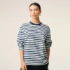 Ami de Coeur T-Shirt din bumbac albastru, cu mâneci lungi Ami de Coeur T-Shirt din bumbac albastru, cu mâneci lungi