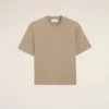 Ami de Coeur T-Shirt din bumbac bej cu relief Ami de Coeur T-Shirt din bumbac bej cu relief