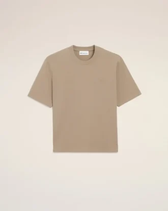 Ami de Coeur T-Shirt din bumbac bej cu relief