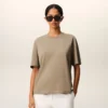 Ami de Coeur T-Shirt din bumbac bej cu relief Ami de Coeur T-Shirt din bumbac bej cu relief