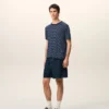 Ami de Coeur T-Shirt din bumbac cu dungi albastre Ami de Coeur T-Shirt din bumbac cu dungi albastre