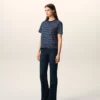 Ami de Coeur T-Shirt din bumbac cu dungi albastre Ami de Coeur T-Shirt din bumbac cu dungi albastre