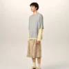 Ami de Coeur T-Shirt din bumbac gri cu efect de mâneci duble Ami de Coeur T-Shirt din bumbac gri cu efect de mâneci duble