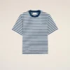 Ami de Coeur T-Shirt mariniere din bumbac albastru, croială dreaptă Ami de Coeur T-Shirt mariniere din bumbac albastru, croială dreaptă