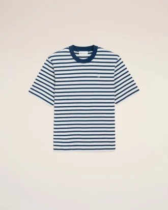 Ami de Coeur T-Shirt mariniere din bumbac albastru, croială dreaptă