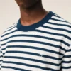 Ami de Coeur T-Shirt mariniere din bumbac albastru, croială dreaptă Ami de Coeur T-Shirt mariniere din bumbac albastru, croială dreaptă
