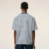 Ami de Coeur T-Shirt mariniere din bumbac albastru, croială dreaptă Ami de Coeur T-Shirt mariniere din bumbac albastru, croială dreaptă