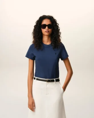 Ami de Coeur T-Shirt scurt din bumbac albastru