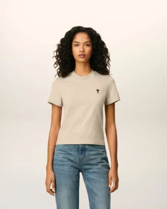 Ami de Coeur T-Shirt scurt din bumbac, bej