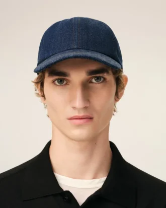 Șapcă Ami Paris cu patch lateral din denim albastru