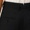 Bermude largi din lână nouă, de culoare neagră, cu talie joasă Bermude largi din lână nouă, de culoare neagră, cu talie joasă