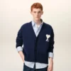 Cardigan albastru din lână Ami de Coeur Cardigan albastru din lână Ami de Coeur