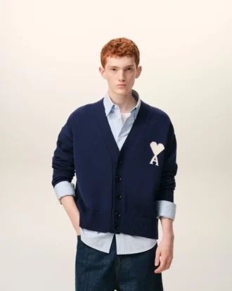 Cardigan albastru din lână Ami de Coeur Cardigan albastru din lână Ami de Coeur