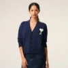Cardigan albastru din lână Ami de Coeur Cardigan albastru din lână Ami de Coeur
