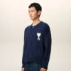 Cardigan Ami de Coeur cu guler rotund din lână albastră Cardigan Ami de Coeur cu guler rotund din lână albastră