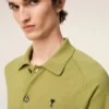 Cardigan Ami de Coeur din lână verde, cu guler de cămașă Cardigan Ami de Coeur din lână verde, cu guler de cămașă