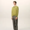 Cardigan Ami de Coeur din lână verde, cu guler de cămașă Cardigan Ami de Coeur din lână verde, cu guler de cămașă