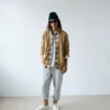 Cardigan maro din lână și bumbac cu model împletit Cardigan maro din lână și bumbac cu model împletit