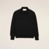 Cardigan negru din lână cu guler de cămășă și imprimeu Ami de Coeur Cardigan Cardigan negru din lână cu guler de cămășă și imprimeu Ami de Coeur Cardigan