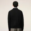 Cardigan negru din lână cu guler de cămășă și imprimeu Ami de Coeur Cardigan Cardigan negru din lână cu guler de cămășă și imprimeu Ami de Coeur Cardigan