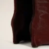 Cizme bicolore din piele burgundă până la genunchi