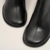 Cizme cu vârf anatomic din piele neagră