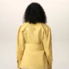 Cămașă ajustată din bumbac galben cu guler ascuțit